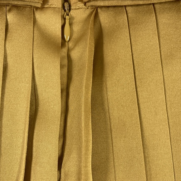 Gap Pleated Skirt Women Size 4 Gold Polyester Sash Tie Lined - Picture 6 of 8